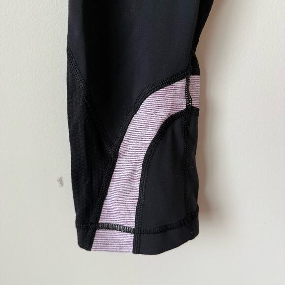 Lululemon | Run Inspire Crop II Black with Purple Stripes - Picture 3 of 8
